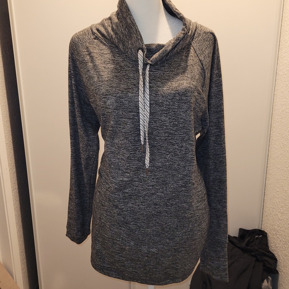Members Mark Size Small Gray Cowl Neck Pullover Hoodie